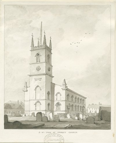 हैनली चर्च: सीपिया ड्राइंग, एनडी [1838] (ड्राइंग) द्वारा थॉमस पेप्लो लकड़ी