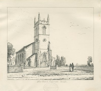 नीडवुड - "न्यू चर्च": पेन ड्राइंग, 1837 द्वारा थॉमस पेप्लो लकड़ी