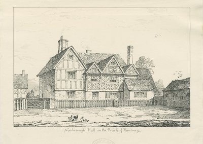 न्यूबोरो हॉल: पेन ड्राइंग, 1836 द्वारा थॉमस पेप्लो लकड़ी