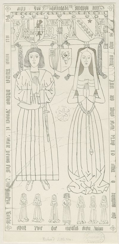 पेनक्रीज चर्च - रिचर्ड लिटलटन का मकबरा: पेन और इंक ड्राइंग, एनडी [1842-1845] (ड्राइंग) द्वारा थॉमस पेप्लो लकड़ी