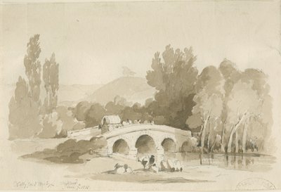 स्टेफोर्ड - होलीफोर्ड ब्रिज, मिलफोर्ड: सीपिया ड्राइंग, 7 जून 1838 (ड्राइंग) द्वारा थॉमस पेप्लो लकड़ी