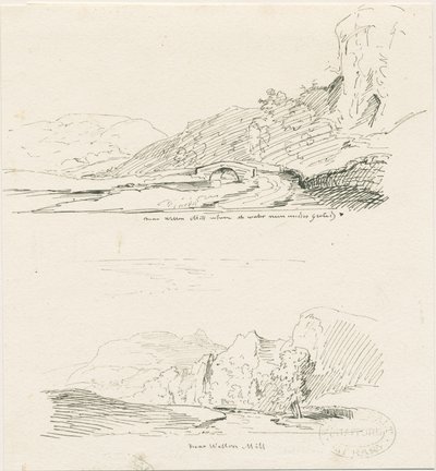 वेटन मिल: पेन एंड इंक ड्राइंग, एनडी [1817-1845] द्वारा थॉमस पेप्लो लकड़ी