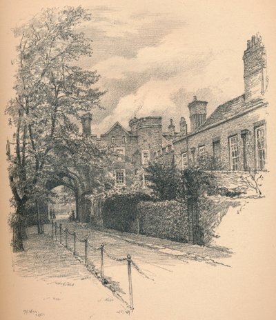 रिचमंड पैलेस का आंगन और गेटवे, 1902 द्वारा थॉमस रॉबर्ट वे