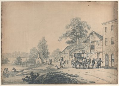 एक सराय के बाहर एक कोच, 1785-90।, 1785-90। द्वारा थॉमस रोलैंड्सन