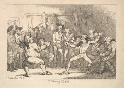 ए फेंसिंग मैच, 1788। द्वारा थॉमस रोलैंड्सन