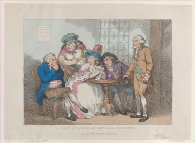 लिंबो में एक महिला, या यहूदी जमानत खारिज, [30 नवंबर,..., [30 नवंबर, 1785], 1 जुलाई, 1802 को फिर से जारी किया गया। द्वारा थॉमस रोलैंड्सन