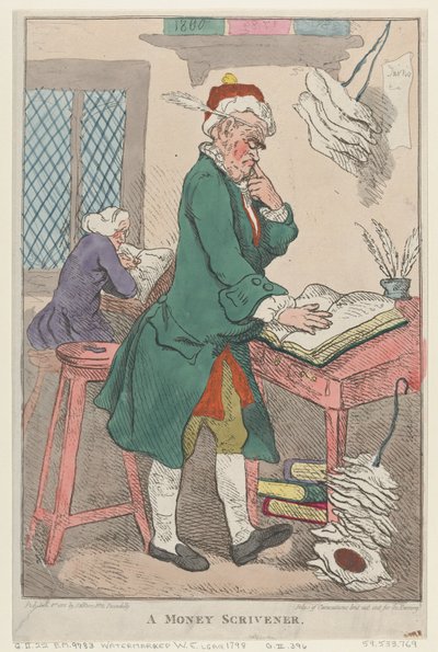 ए मनी स्क्रिप्वेनर, 1 जनवरी, 1801., 1 जनवरी, 1801। द्वारा थॉमस रोलैंड्सन