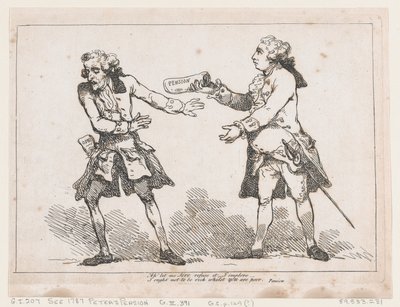 आह' मुझे साहब ने मना कर दिया..., पीटर पिंडर द्वारा पीटर की पेंशन से, Esq., 1787., 1787। द्वारा थॉमस रोलैंड्सन