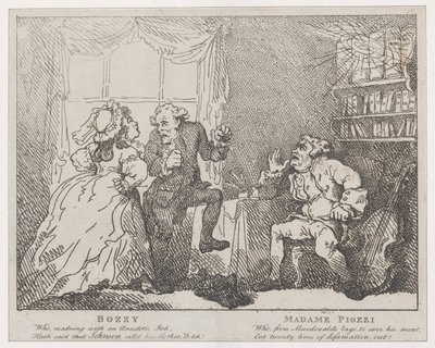 Bozzy और Madame Piozzi Frontispiece, Bozzy और Piozzi पीटर पिंडर द्वारा, 1780-86।, 1780-86। द्वारा थॉमस रोलैंड्सन