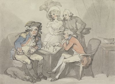 चेकमेट, c.1790 (कागज पर ग्रेफाइट और स्याही से अधिक पानी) द्वारा थॉमस रोलैंड्सन