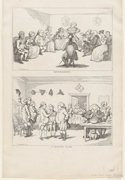 वार्तालाप, और एक कंट्री क्लब, 1806-11।, 1806-11। द्वारा थॉमस रोलैंड्सन