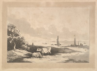 गाय और सीस्केप, 1783-89। द्वारा थॉमस रोलैंड्सन