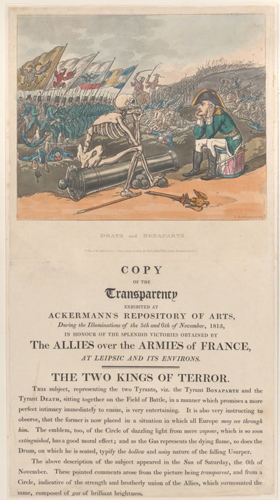डेथ एंड बोनापार्ट, द टू किंग्स ऑफ़ टेरर, 1 जनवरी, 1814., 1 जनवरी, 1814। द्वारा थॉमस रोलैंड्सन