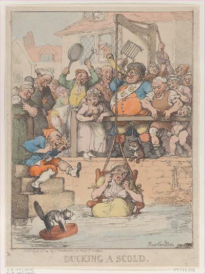 डकिंग ए स्कॉल्ड, [12 अप्रैल, 1803], 12 अप्रैल को फिर से जारी..., [12 अप्रैल, 1803], 12 अप्रैल, 1812 को फिर से जारी किया गया। द्वारा थॉमस रोलैंड्सन