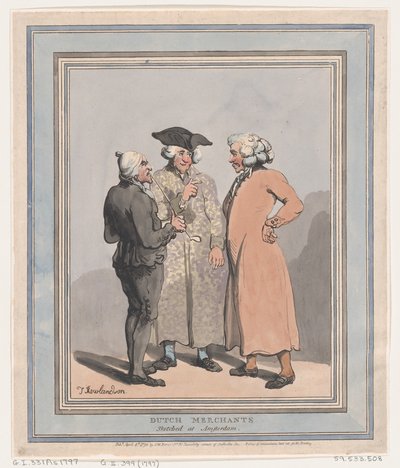 एम्स्टर्डम में डच व्यापारियों का स्केच, 4 अप्रैल, 1796, 4 अप्रैल, 1796। द्वारा थॉमस रोलैंड्सन