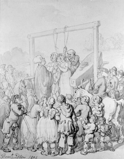 टाइबर्न, 1803 में निष्पादन द्वारा थॉमस रोलैंड्सन