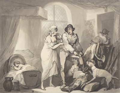 देश में चार बजे, c.1788-90 (कागज पर ग्रेफाइट, पेन, स्याही और पानी के रंग) द्वारा थॉमस रोलैंड्सन
