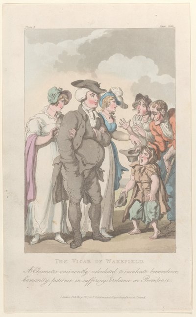 फ्रंटिसपीस: द विकर ऑफ वेकफील्ड, द विकर ऑफ वेकफील्ड से, 1 मई, 1817., 1 मई, 1817। द्वारा थॉमस रोलैंड्सन