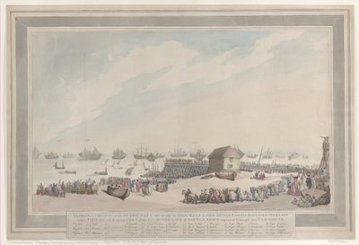 एडमिरल लॉर्ड डंकन द्वारा डच नौसेना की शानदार हार, 10 अक्टूबर, 1797 और ..., 22 अक्टूबर, 1797। द्वारा थॉमस रोलैंड्सन