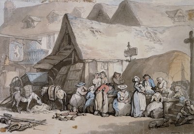 Honiton, Devon: जूते और सलाम लॉयन इन के बाहर बिक्री के लिए, द्वारा थॉमस रोलैंड्सन