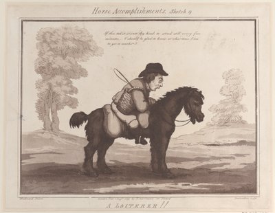 घोड़े की उपलब्धियां, स्केच 9: ए लोइटरर !!, 1 अगस्त, 1799।, 1 अगस्त, 1799। द्वारा थॉमस रोलैंड्सन