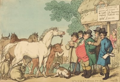 बीमा योग्य मवेशी, 1809 में प्रकाशित। द्वारा थॉमस रोलैंड्सन