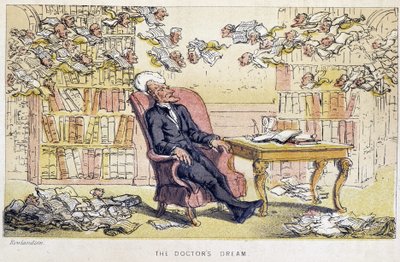 Le rêve du docteur - विलियम कॉम्बे द्वारा "" डॉक्टर सिंटेक्स 'तीन दौरों: सुरम्य सांत्वना और एक पत्नी की तलाश में"" में, बीमार। रोलैंडसन द्वारा थॉमस रोलैंड्सन