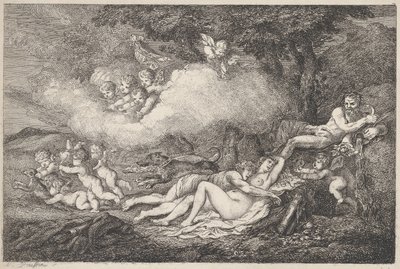 पुट्टी के साथ मार्स एंड स्लीपिंग वीनस, 1799., 1799। द्वारा थॉमस रोलैंड्सन