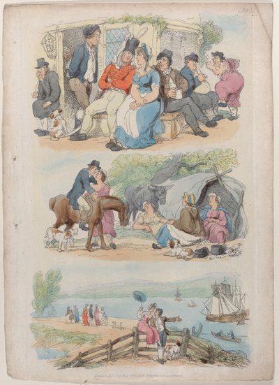 प्लेट 4: रिक्रूटिंग, फ्रॉम वर्ल्ड इन मिनिएचर, 1816., 1816। द्वारा थॉमस रोलैंड्सन