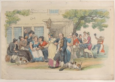 प्लेट 6: द एले-हाउस डोर, फ्रॉम वर्ल्ड इन मिनिएचर, 1816., 1816। द्वारा थॉमस रोलैंड्सन