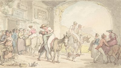 सेंटिमेंटल ट्रेवल्स से पोस्टे ऑक्स एन्स का आनंद, सीए। 1821. द्वारा थॉमस रोलैंड्सन
