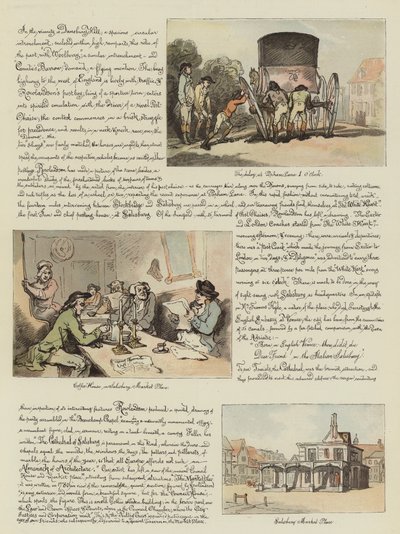 एक पोस्ट चेज़ में रॉलैंड्सन का दौरा, 1782 (क्रोमोलिथो) द्वारा Thomas Rowlandson