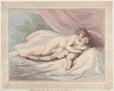 स्लीपिंग वीनस कडलिंग ए चाइल्ड, 1 जनवरी, 1799।, 1 जनवरी, 1799। द्वारा थॉमस रोलैंड्सन