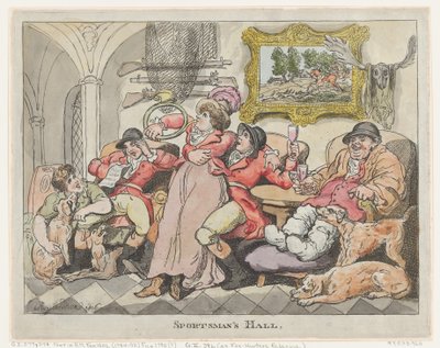 स्पोर्ट्समैन हॉल, या फॉक्स-हंटर्स रिलैक्सिंग, 1806, 1806। द्वारा थॉमस रोलैंड्सन