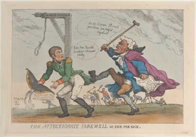 द अफेक्टेट फेयरवेल, या किक फॉर किक, 17 अप्रैल, 1814., 17 अप्रैल, 1814। द्वारा थॉमस रोलैंड्सन