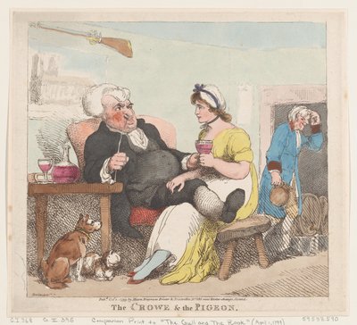 द क्रो एंड द पीजन, 1 अक्टूबर, 1799।, 1 अक्टूबर, 1799। द्वारा थॉमस रोलैंड्सन