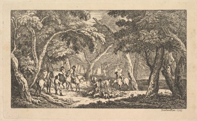 द डेथ - फॉक्स हंटिंग - ए लैंडस्केप सीन, 1787। द्वारा थॉमस रोलैंड्सन