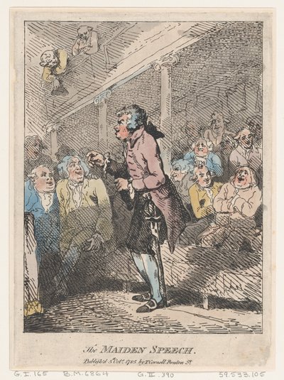प्रथम भाषण, 5 अक्टूबर, 1785।, 5 अक्टूबर, 1785। द्वारा थॉमस रोलैंड्सन