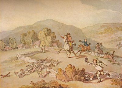 द विलेज हंट, c1800, 1922 द्वारा थॉमस रोलैंड्सन