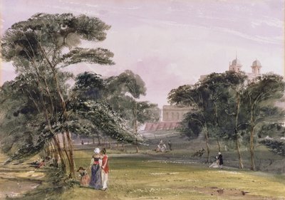 वेधशाला के नीचे पार्क में आंकड़े, ग्रीनविच, c.1850 (जल रंग) द्वारा थॉमस शॉटर बॉयज़