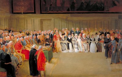 'क्राइस्ट्स हॉस्पिटल, सेंट मैथ्यूज डे, 1798' द्वारा थॉमस स्टॉथर्ड
