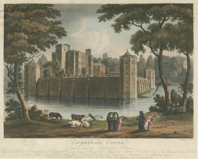 कैवर्सवॉल कैसल: रंगीन एक्वाटिंट उत्कीर्णन, 1 फरवरी 1817 द्वारा थॉमस सदरलैंड