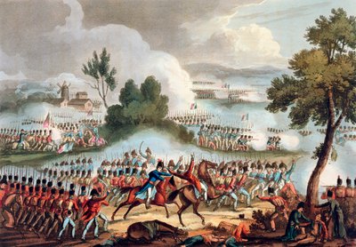 '18 जून 1815 को वाटरलू की लड़ाई में ब्रिटिश सेना का वामपंथी दल कार्रवाई कर रहा था द्वारा थॉमस सदरलैंड
