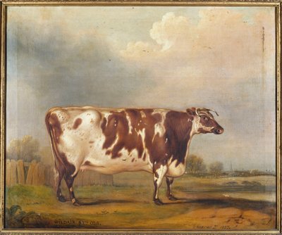 वाइल्डेयर, 1827 में एक नदी के परिदृश्य में एक आठ वर्षीय बछिया द्वारा थॉमस वीवर