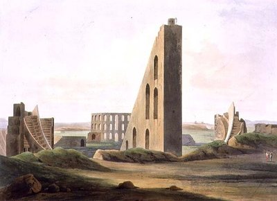 दिल्ली में वेधशाला, 'ओरिएंटल सीनरी', पब के भाग 3 से प्लेट XX। 1808 (एक्वाटिंट) द्वारा थॉमस और विलियम डेनियल