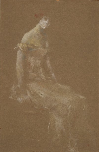गुलाबी वस्त्र में एक महिला का चित्र #3 द्वारा Thomas Wilmer Dewing