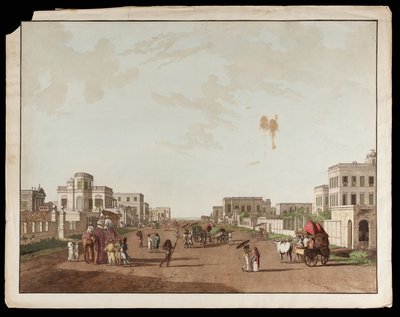 ओल्ड कोर्ट हाउस स्ट्रीट कलकत्ता के नज़ारों से दक्षिण की ओर देख रहा है द्वारा थॉमस और विलियम डेनियल
