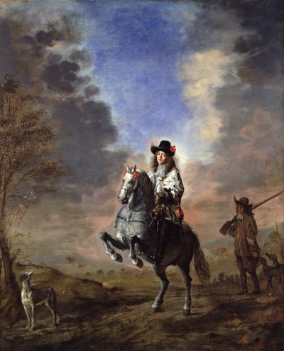 एक पृष्ठ के साथ एक आदमी का अश्वारोही चित्र द्वारा Thomas de Keyser