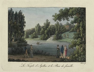 1810 के पावलोव्स्क पार्क में अपोलो और कैस्केड का मंदिर। द्वारा Thurner