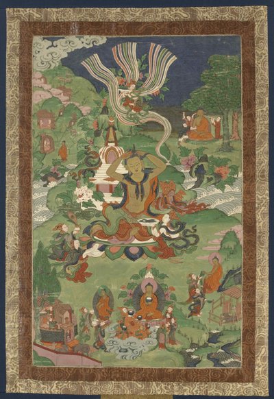 बुद्ध के जीवन के दृश्यों के साथ थंका, उन्नीसवीं सदी का दूसरा भाग.. द्वारा तिब्बती संस्कृति।